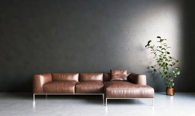 3D tasviri, büyük lüks, modern, parlak iç mekânlar sunuyor. Oturma odasındaki model bilgisayarlar dijital olarak oluşturuluyor.