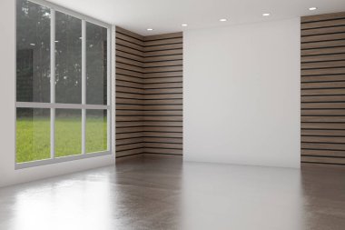 3D tasviri, büyük lüks, modern, parlak iç mekânlar sunuyor. Oturma odasındaki model bilgisayar dijital olarak üretiliyor.