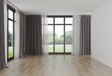 3D tasviri, büyük lüks, modern, parlak iç mekânlar sunuyor. Oturma odasındaki model bilgisayar dijital olarak üretiliyor.