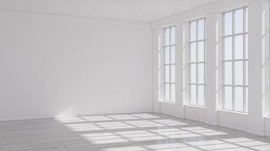 3D tasviri, büyük lüks, modern, parlak iç mekânlar sunuyor. Oturma odasındaki model bilgisayarlar dijital olarak oluşturuluyor.