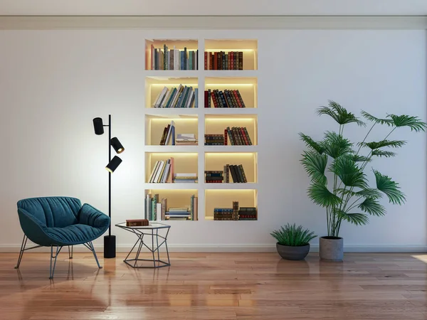 Illustration Rendering Großer Luxus Moderne Helle Innenräume Wohnzimmer Attrappe Computer — Stockfoto