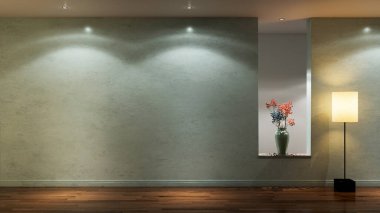 3D tasviri, büyük lüks, modern, parlak iç mekânlar sunuyor. Oturma odasındaki model bilgisayarlar dijital olarak oluşturuluyor.