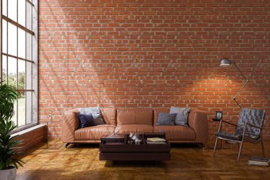 3D tasviri, büyük lüks, modern, parlak iç mekânlar sunuyor. Oturma odasındaki model bilgisayarlar dijital olarak oluşturuluyor.