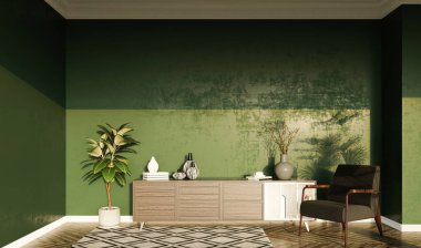 3D tasviri, büyük lüks, modern, parlak iç mekânlar sunuyor. Oturma odasındaki model bilgisayarlar dijital olarak oluşturuluyor.