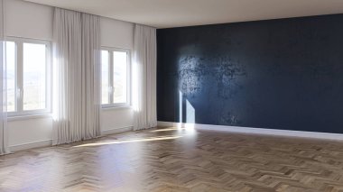 3D tasviri, büyük lüks, modern, parlak iç mekânlar sunuyor. Oturma odasındaki model bilgisayarlar dijital olarak oluşturuluyor.