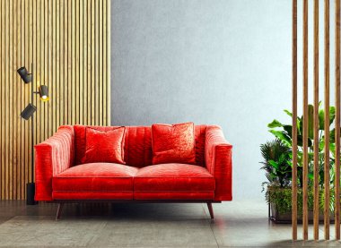 3D tasviri, büyük lüks, modern, parlak iç mekânlar sunuyor. Oturma odasındaki model bilgisayarlar dijital olarak oluşturuluyor.