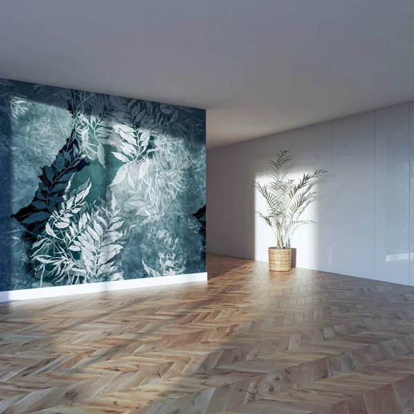 Ilustración Renderizado Grandes Interiores Luminosos Modernos Lujo Sala Estar Maqueta —  Fotos de Stock