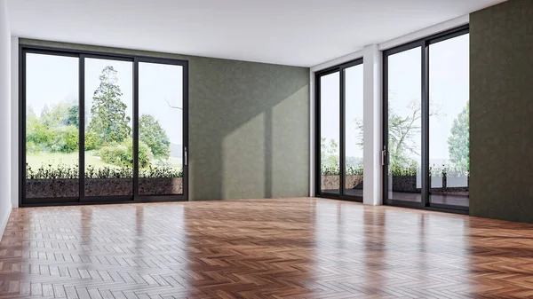 3D tasviri, büyük lüks, modern, parlak iç mekânlar sunuyor. Oturma odasındaki model bilgisayarlar dijital olarak oluşturuluyor.