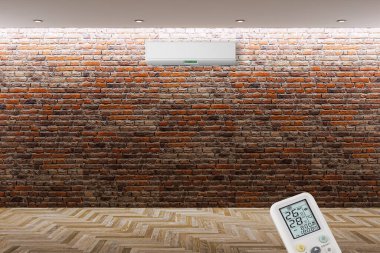 Büyük lüks, modern, aydınlık bir oturma odası. Klima modelleme çizimi 3D.