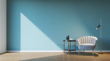 3D tasviri, büyük lüks, modern, parlak iç mekânlar sunuyor. Oturma odasındaki model bilgisayarlar dijital olarak oluşturuluyor.