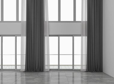 3D tasviri, büyük lüks, modern, parlak iç mekânlar sunuyor. Oturma odasındaki model bilgisayarlar dijital olarak oluşturuluyor.