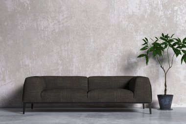 3D tasviri, büyük lüks, modern, parlak iç mekânlar sunuyor. Oturma odasındaki model bilgisayarlar dijital olarak oluşturuluyor.