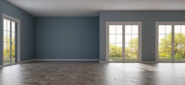 3D tasviri, büyük lüks, modern, parlak iç mekânlar sunuyor. Oturma odasındaki model bilgisayarlar dijital olarak oluşturuluyor.