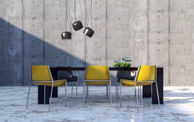 3D tasviri, büyük lüks, modern, parlak iç mekânlar sunuyor. Oturma odasındaki model bilgisayarlar dijital olarak oluşturuluyor.