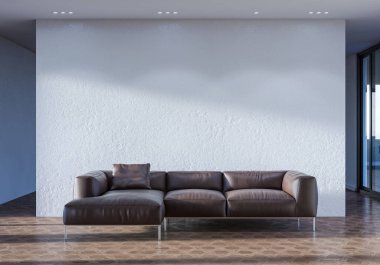 3D tasviri, büyük lüks, modern, parlak iç mekânlar sunuyor. Oturma odasındaki model bilgisayarlar dijital olarak oluşturuluyor.