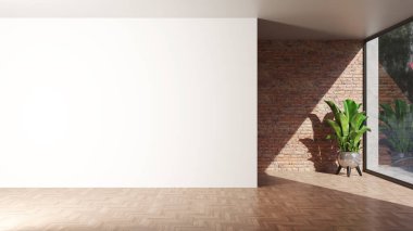 3D tasviri, büyük lüks, modern, parlak iç mekânlar sunuyor. Oturma odasındaki model bilgisayarlar dijital olarak oluşturuluyor.