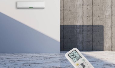 Büyük lüks, modern, aydınlık bir oturma odası. Klima modelleme çizimi 3D.