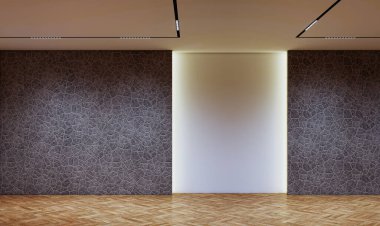 3D tasviri, büyük lüks, modern, parlak iç mekânlar sunuyor. Oturma odasındaki model bilgisayarlar dijital olarak oluşturuluyor.