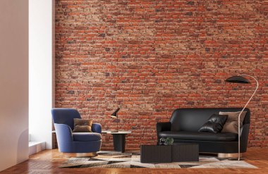 3D tasviri, büyük lüks, modern, parlak iç mekânlar sunuyor. Oturma odasındaki model bilgisayarlar dijital olarak oluşturuluyor.