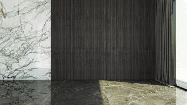 3D tasviri, büyük lüks, modern, parlak iç mekânlar sunuyor. Oturma odasındaki model bilgisayarlar dijital olarak oluşturuluyor.