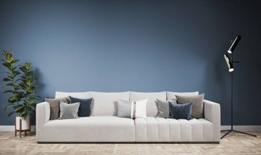 3D tasviri, büyük lüks, modern, parlak iç mekânlar sunuyor. Oturma odasındaki model bilgisayarlar dijital olarak oluşturuluyor.