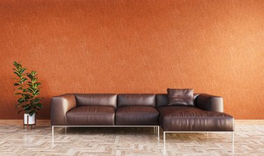 3D tasviri, büyük lüks, modern, parlak iç mekânlar sunuyor. Oturma odasındaki model bilgisayarlar dijital olarak oluşturuluyor.