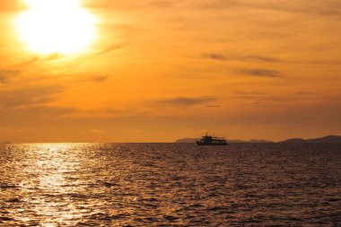 tropikal deniz yaz zaman güzel gün batımı