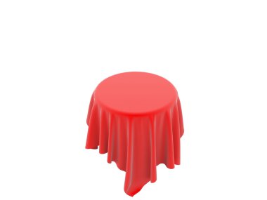 kırmızı bir bez ile kaplı yuvarlak masa