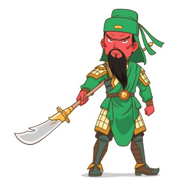 Çinli General Guan Yu 'nun çizgi film karakteri..