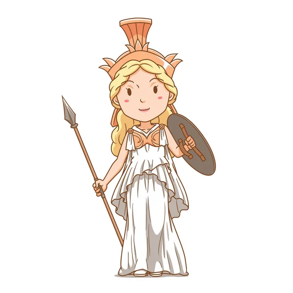 Zeichentrickfigur Der Göttin Athena — Stockvektor
