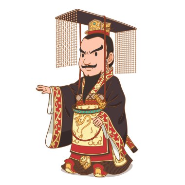 Çin İmparatoru Qin Shi Huang 'ın çizgi film karakteri..