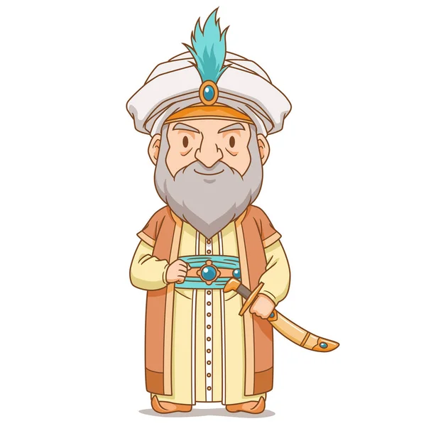 Cartoon Character Sultan Vector de stock