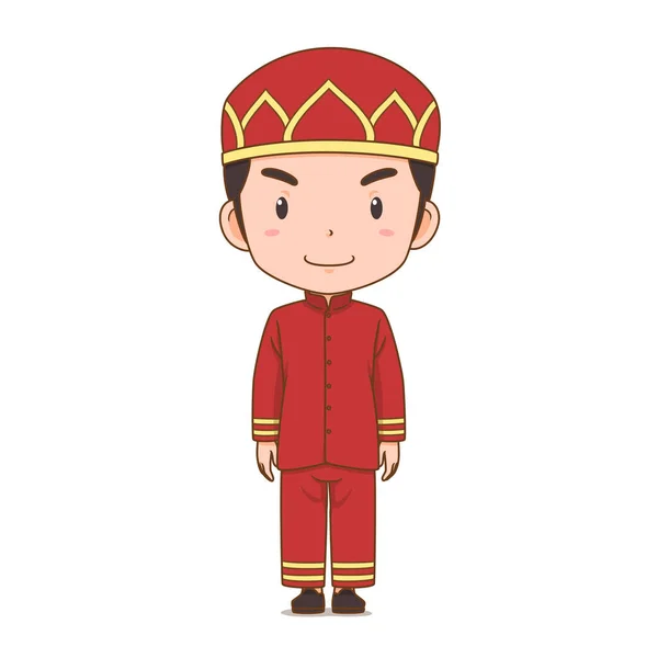 Cartoon Charakter Chlapce Thajských Starověkých Šatech Pro Královské Loughing Obřad — Stockový vektor