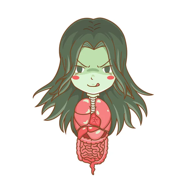 Cartoon Character Filth Eating Spirit Thai Ghost — Image vectorielle