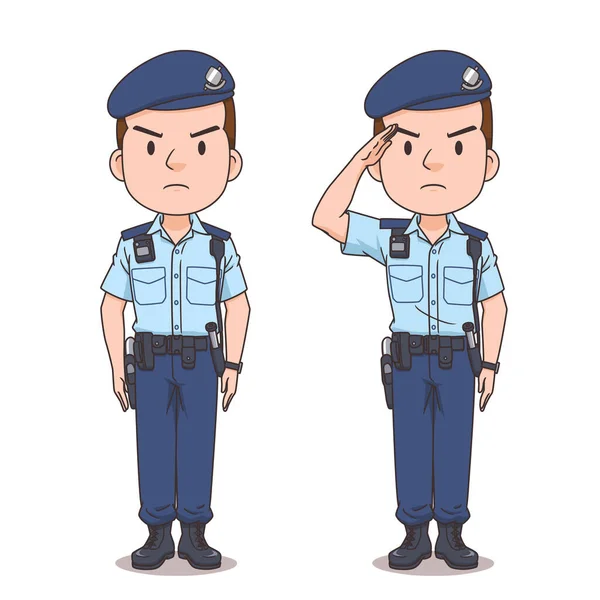 Charakter Karikatury Hongkongské Policie — Stockový vektor