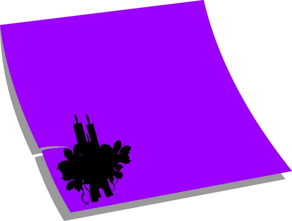 Note décoration de bougie en papier, couleur pourpre — Image vectorielle
