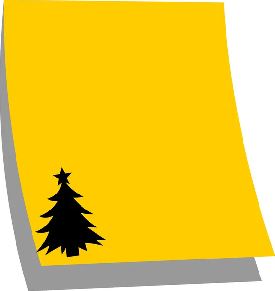 Notizpapier Weihnachtsbaum, orange — Stockvektor