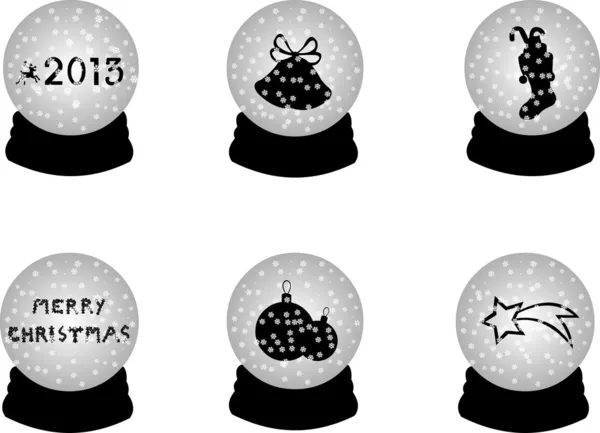 Christmas crystal snow ball or sphere — Stock Vector