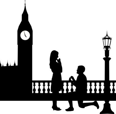 Londra'nın romantik teklif büyük ben önünde