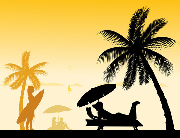 Люди на пляже и различные мероприятия на пляже
