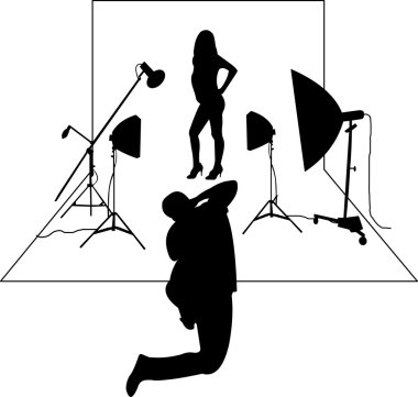 model stüdyo fotoğrafçısı önünde poz