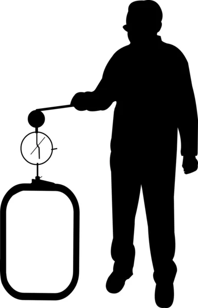 Scientist physicist in pose for use in presentations and experiments silhouette — Stock Vector