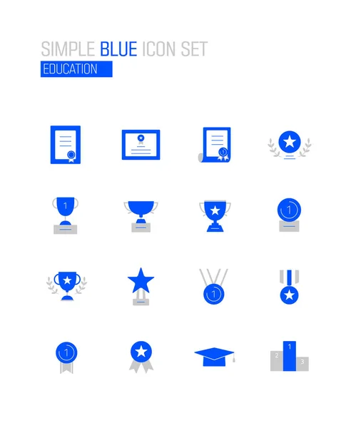 シンプルな青のアイコン医療コレクション — ストックベクタ