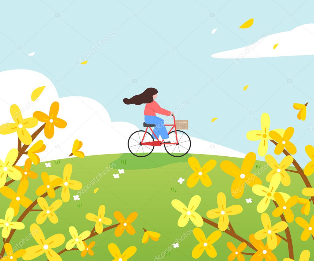 A collection of exciting spring scenery illustrations.