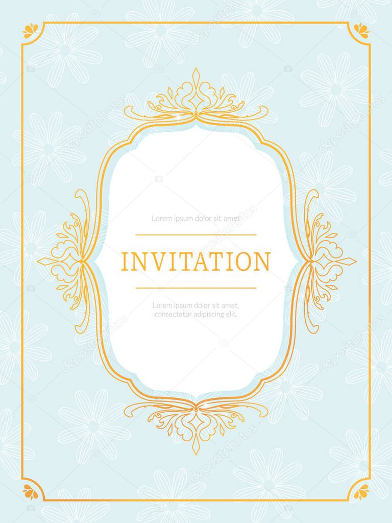 simple Invitation frame design collection