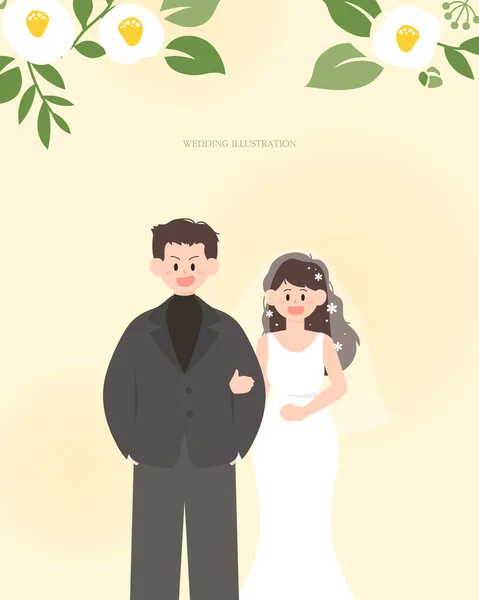 Ευτυχισμένη Συλλογή Εικονογράφησης Χαρακτήρα Γάμου — Διανυσματικό Αρχείο