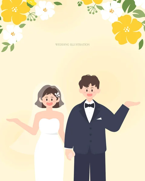 Happy Svatební Charakter Ilustrace Kolekce — Stockový vektor