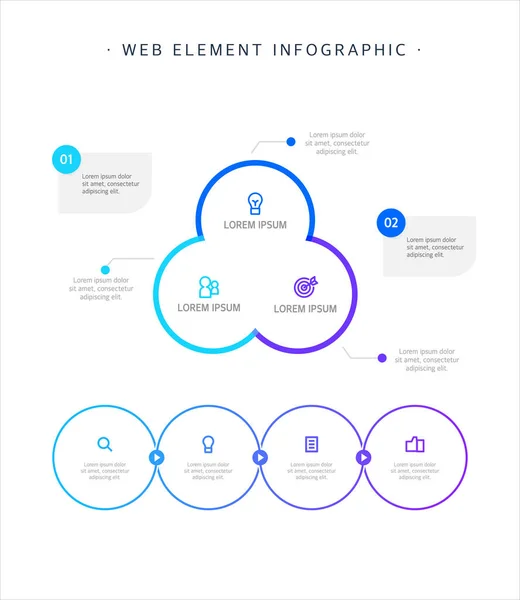 Business Web Element Infographic Collection — Stockový vektor