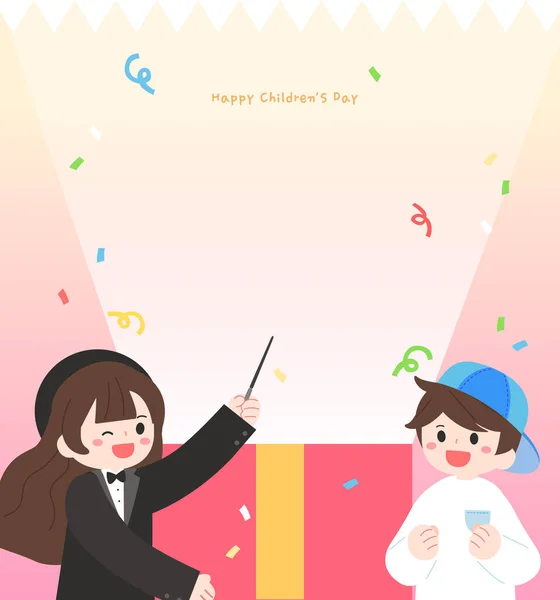 Happy Children Day Shopping Event Sjabloon — Stockvector