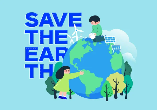 Küresel Çevre Koruma tipografi koleksiyonu